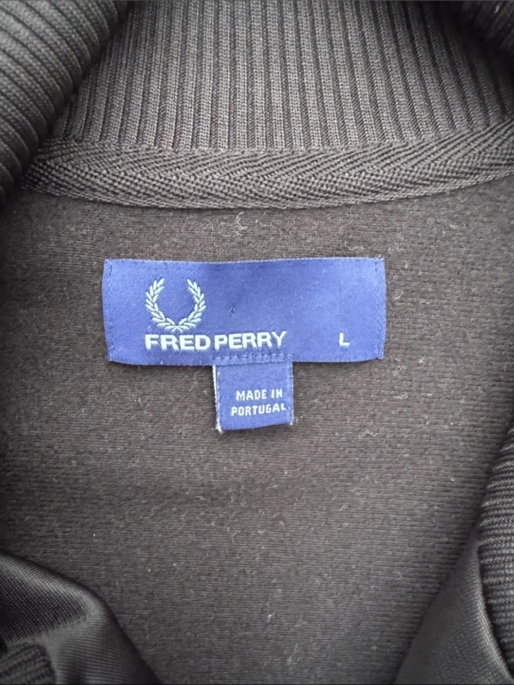 Fred Perry Black Track Jacket - Picture 2 of 8